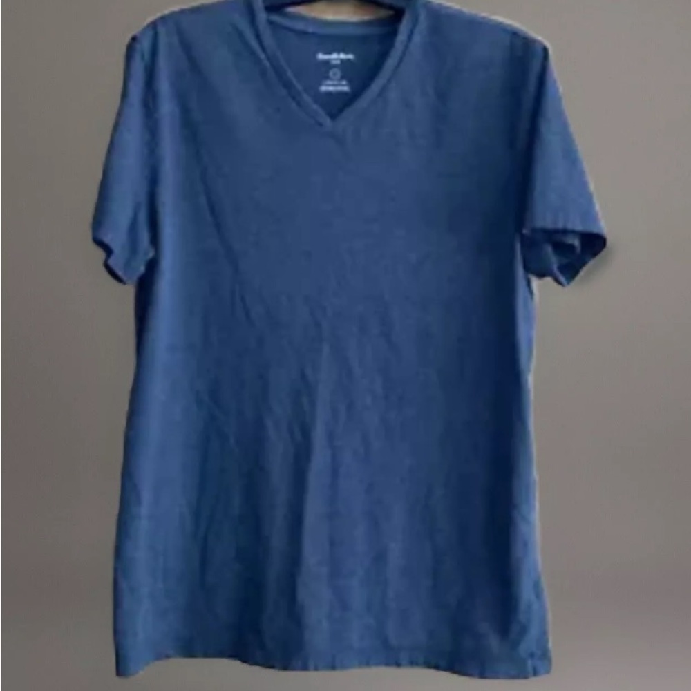 Goodfellow Lyndale Tee Basic T-Shirt Mens Medium Dk Gray VNeck Cotton Casual Top